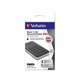 Verbatim SSD Store 'n' Go Portable con tastierino numerico 256 GB (256GB Verbatim Store 'n' Go Secure Portable SSD with Keypad)