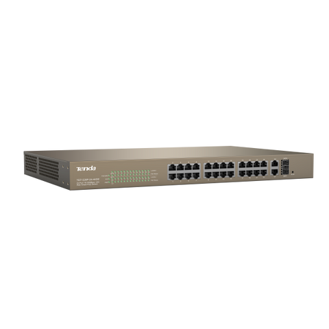 Tenda Switch PoE Web Smart 24 porte 10/100+2Gb+2SFP 440W - TEF1226P-24-410W