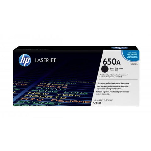 HP 650A TONER NERO PER LJ ENTERPRISE CP5525 13.500PG (CE270A)