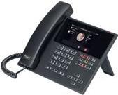Auerswald COMfortel D-400 - VoIP-Telefon mit Rufnummernanzeige/Anklopffunktion - SIP, RTP, SRTP, SIPS - 6 Leitungen - Schwarz