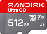 SanDisk Ultra GO microSDXC Speicherkarte 512 GB UHS-I V10 A1 190 MB/s