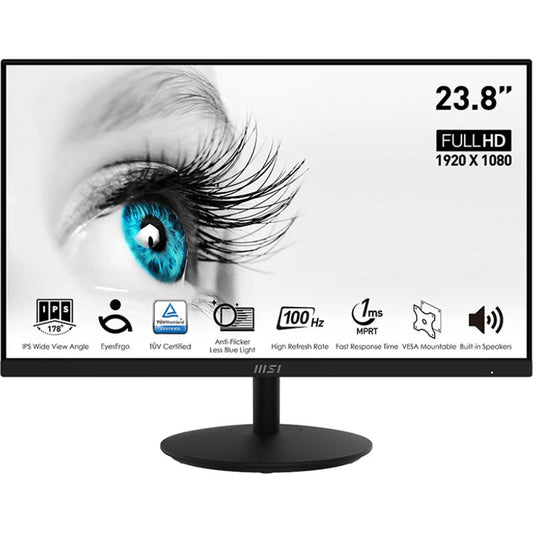 MSI PRO MP242ADE - 24" (60,96cm) - schwarz - 1920x1080 - 1x DisplayPort 1.2a / 1xHDMI 1.4 [Energieklasse E] (9S6-3PA1CT-097)