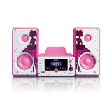 Lenco MC-020 Home audio mini system 10W Rosa, Bianco