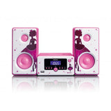 Lenco MC-020 Home audio mini system 10W Rosa, Bianco