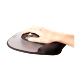 FELLOWES LEONARDI MEMORY FOAM TAPPETINO MOUSE CON POGGIAPOLSI IN SCHIUMA VISCOELASTICA COLORE NERO/GRIGIO