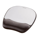 FELLOWES LEONARDI MEMORY FOAM TAPPETINO MOUSE CON POGGIAPOLSI IN SCHIUMA VISCOELASTICA COLORE NERO/GRIGIO
