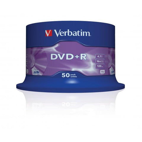 VERBATIM SPINDLE 50 DVD+R 4 7GB 16X CAMPANA 50PZ