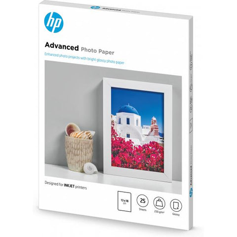 HP PHOTOGRAPHIC CONF 25 FOGLI CARTA FOTOGRAFICA FORMATO A5 250 GR/M2 BIANCO LUCIDO (Q8696A)