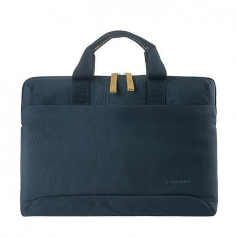 TUCANO SMILZA BORSA SUPERSLIM PER NOTEBOOK DA 14" E MACBOOK PRO 14" IN PLASTICA RICICLATA TASCA ESTERNA CON TRACOLLA BLU