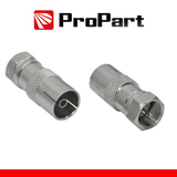 ProPart Adattatore antenna TV 75  Spina F - Presa TV 9.5mm metallic