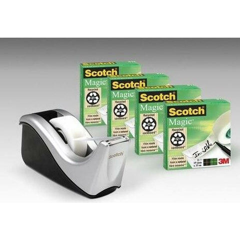 Dispenser Nastro Adesivo Scotch C60 Nero Grigio Cinta Adhesiva x 4 (12 Unità)