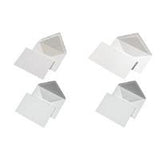 MAILmedia Briefumschlag, Seidenfutter, DIN lang, wei nassklebend, Spitzklappe, 80 g/qm, wei matt, graues Seiden- - 1 Stck (221850)