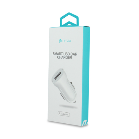 Devia Caricabatteria da Auto 2.1A 1 Uscita USB Bianco