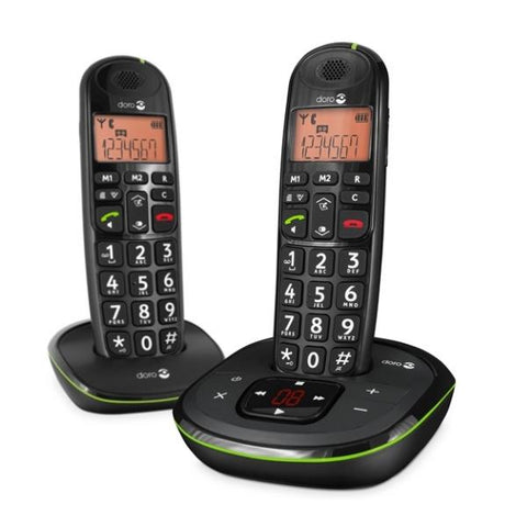 Doro PhoneEasy 105wr Duo Telefono DECT Nero Identificatore di chiamata
