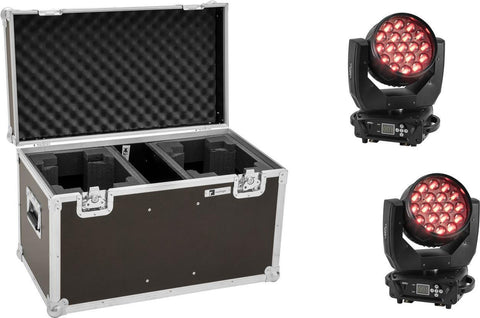 EUROLITE Set 2x LED TMH-X4 Moving-Head Wash Zoom + Case (20000684)