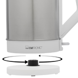 Clatronic WKS 3692 bollitore elettrico 1,5 L Acciaio inossidabile, Bianco 2200 W