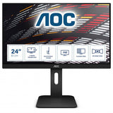 AOC P1 X24P1 Monitor PC 61 cm [24] 1920 x 1200 Pixel WUXGA LED Nero (AOC X24P1 - Monitor a LED - 24 - 1920 x 1200 Full HD [1080p] @ 60 Hz - IPS - 300 cd/m? - 1000:1 - 4 ms - HDMI, DVI, DisplayPort, V