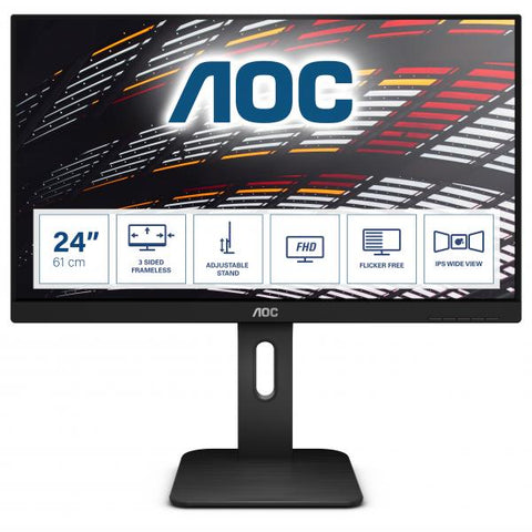 AOC P1 X24P1 Monitor PC 61 cm [24] 1920 x 1200 Pixel WUXGA LED Nero (AOC X24P1 - Monitor a LED - 24 - 1920 x 1200 Full HD [1080p] @ 60 Hz - IPS - 300 cd/m? - 1000:1 - 4 ms - HDMI, DVI, DisplayPort, V