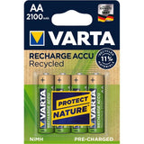 VARTA BATTERIE RICARICABILI STILO AA 2.100mAh RICICLABILI CON 4 Pz.