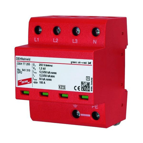 DEHN DSH TT 255 protezione da sovraccarico 230 - 400 V 0,1 m Rosso