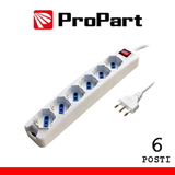 PROPART MULTIPRESA 6POS BIPASSO/SCHUKO SPINA16A +INTER 3M