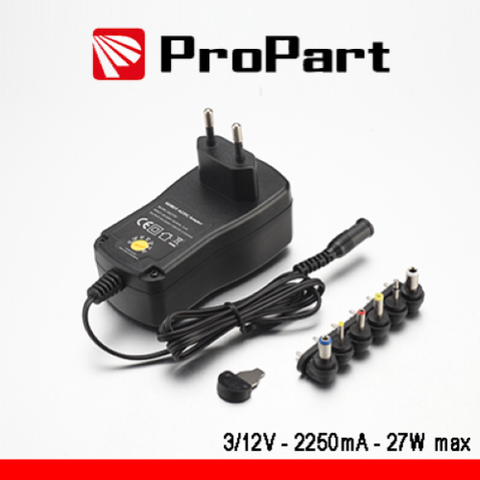 PROPART ALIMENTATORE SWITCHING MULTITENSIONE 3-12V 2000MA 24W MAX
