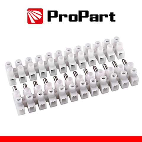 PROPART MORSETTIERA BIANCA 24 POLI 10A -10MM2 MASCHIO-FEMM 380V 10PZ