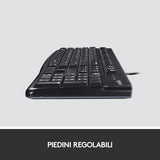LOGITECH KEYBOARD K120 TASTIERA USB VERSIONE ITALIANA NERO