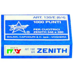 ZENITH PUNTI METALLICI 130/E 6/4 MM BLISTER 4.000 PUNTI