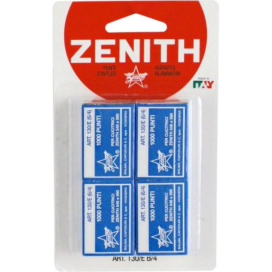 ZENITH PUNTI METALLICI 130/E 6/4 MM BLISTER 4.000 PUNTI
