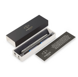 PARKER JOTTER PENNA STILOGRAFICA FINITURE CROMATA PENNINO MEDIO INCHIOSTRO BLU CONFEZIONE REGALO