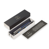 PARKER JOTTER ROYAL BLU PENNA STILOGRAFICA PENNINO MEDIO DETTAGLI CROMATI INCHIOSTRO BLU CONFEZIONE REGALO