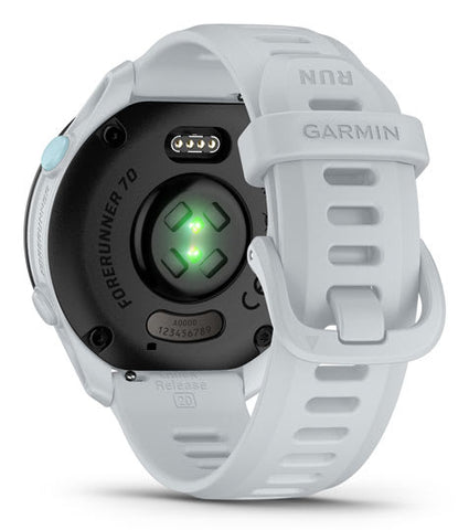 Garmin Forerunner 170 Steinweiss/Pudergrau mit Schnellwechsel-Silikon-Armband 20 mm Steinweiss/Cloud Blue (010-03920-01)