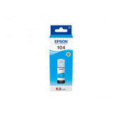 EPSON 104 FLACONE ECOTANK 65 ML CIANO PER EcoTank ET-1810, 2715, 2721, 2810, 2811, 2812, 2814, 2815, 2820, 2821, 2825, 2826, 4800
