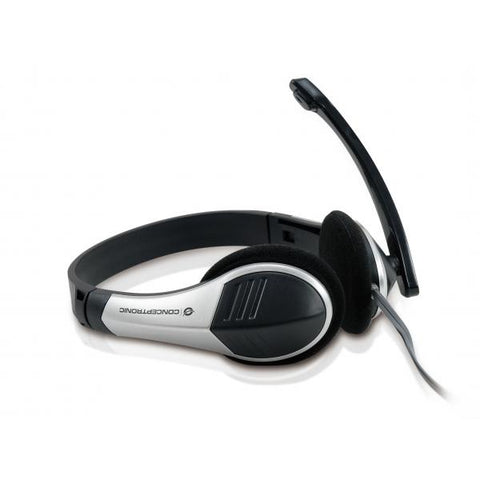 CONCEPTRONIC CUFFIE CON MICROFONO CON CAVO 2 x JACK 3.5mm NERO ARGENTO