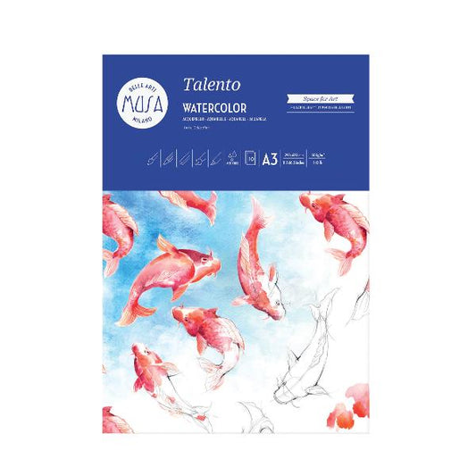 CWR TALENTO ACQUARELLO BLOCCO DA DISEGNO 10 FOGLI 300 GR 297X420 MM A3 BIANCO
