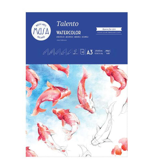 CWR TALENTO ACQUARELLO BLOCCO DA DISEGNO 10 FOGLI 300 GR 210X297 MM BIANCO