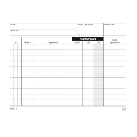 DATA UFFICIO RAPPORTO DEI LAVORI ESEGUITI AUTOCOPIANTE 50/50 FOGLI 165X115 mm CONF 10 Pz.