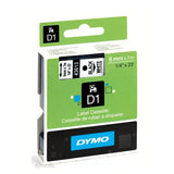 DYMO D1 NASTRO 6MM X 7MT COLORE BIANCO STAMPA NERO (S0720780A)