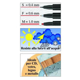 FABER CASTELL MULTIMARK MARCATORE PERMANENTE NERO PUNTA CONICA 1 mm CONF 10 Pz.