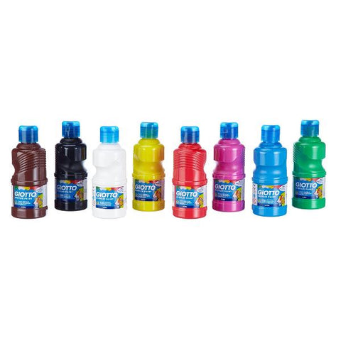GIOTTO SCHOOLPACK TEMPERA IN FLACONI DA 250ML COLORI ASSORTITI CONF 8 Pz.