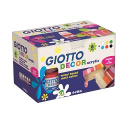 CF6GIOTTO DECOR TEMPERA ACRILICA IN BARATTOLO DA 25 ML COLORI ASSORTITI CONF 6 Pz.
