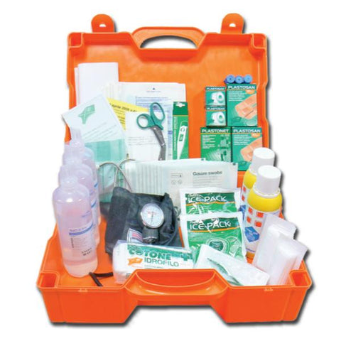 GIMA KIT PRONTO SOCCORSO GRANDE CASSETTA IN PLASTICA 460X345X135 mm CON DOTAZIONE STANDARD ARANCIO