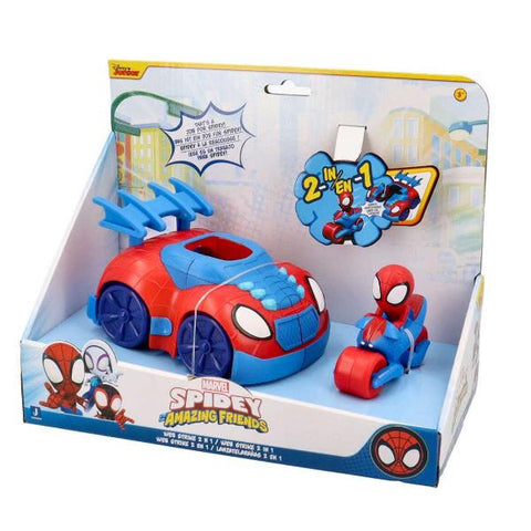 REI TOYS SPIDEY VEICOLO 2 IN 1 CON FUNZIONE LANCIATORE MOTO E PERSONAGGIO NON REMOVIBILE