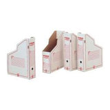 KING MEC STORAGE SCATOLE ARCHIVIO PORTARIVISTE 260X350 mm DORSO 9.3 CM COL. BIANCO/ROSSO CONF 32 Pz.