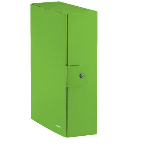 LEITZ WOW CARTELLA PORTA PROGETTI CON BOTTONE IN CARTONCINO PLASTIFICATO 350X250 mm DORSO 10 CM VERDE