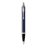 PARKER IM PENNA A SFERA INCHIOSTRO NERO PUNTA MEDIA CONF. REGALO COLORE LACCA BLU OPACA FINITURE CROMATE