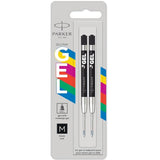 PARKER REFIL PER PENNE GEL A SFERA TRATTO 0.7 MM INCHIOSTRO NERO CONF 2 PZ.