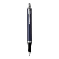 PARKER IM PENNA A SFERA INCHIOSTRO NERO PUNTA MEDIA CONF. REGALO COLORE LACCA BLU OPACA FINITURE CROMATE