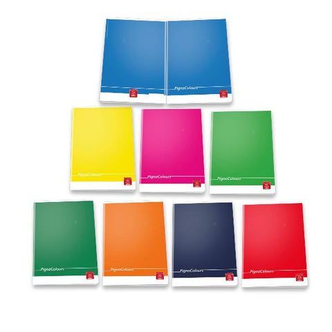 PIGNA COLORS MAXI QUADERNO PUNTO METALLICO 80 GR 210X297 mm 20 FOLGI A QUADRETTI 0Q COLORI ASSORTITI CONF 10 Pz.
